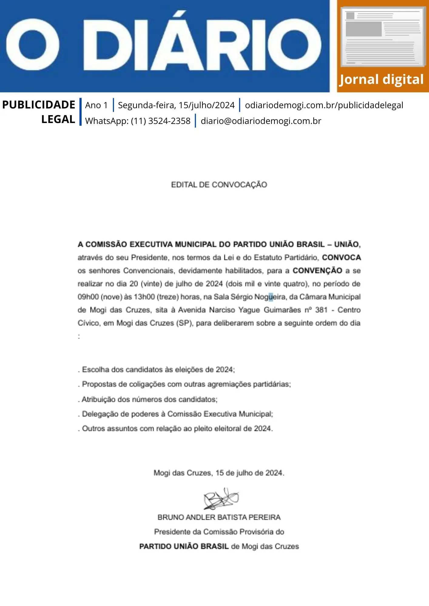 15 de julho de 2024