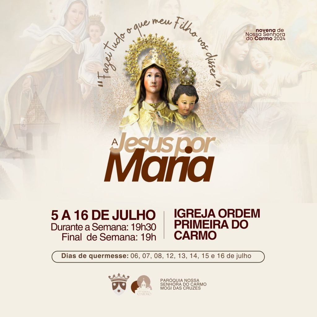 Cronograma das festividades da Paróquia do Carmo de Mogi | Divulgação.