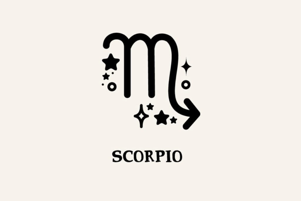 Ilustração com estrelas do signo de Escorpião