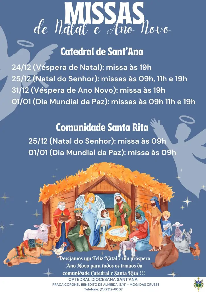 Missas de Natal e Ano Novo | Foto: divulgação/Diocese de Mogi