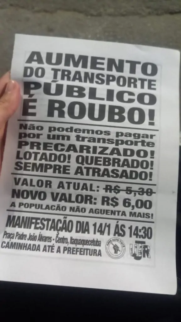 Cartaz entregue pela entidade | Foto: reprodução/arquivo pessoal