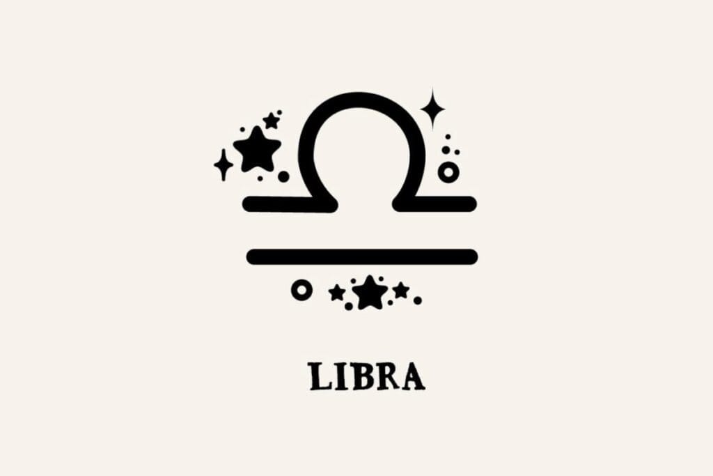 Ilustração com estrelas do signo de Libra