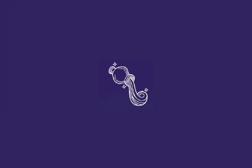 Ilustração do signo de Aquário em um fundo roxo