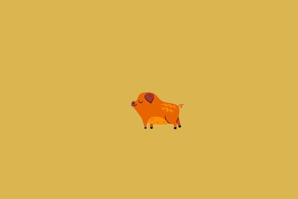 Ilustração de um javali em um fundo bege