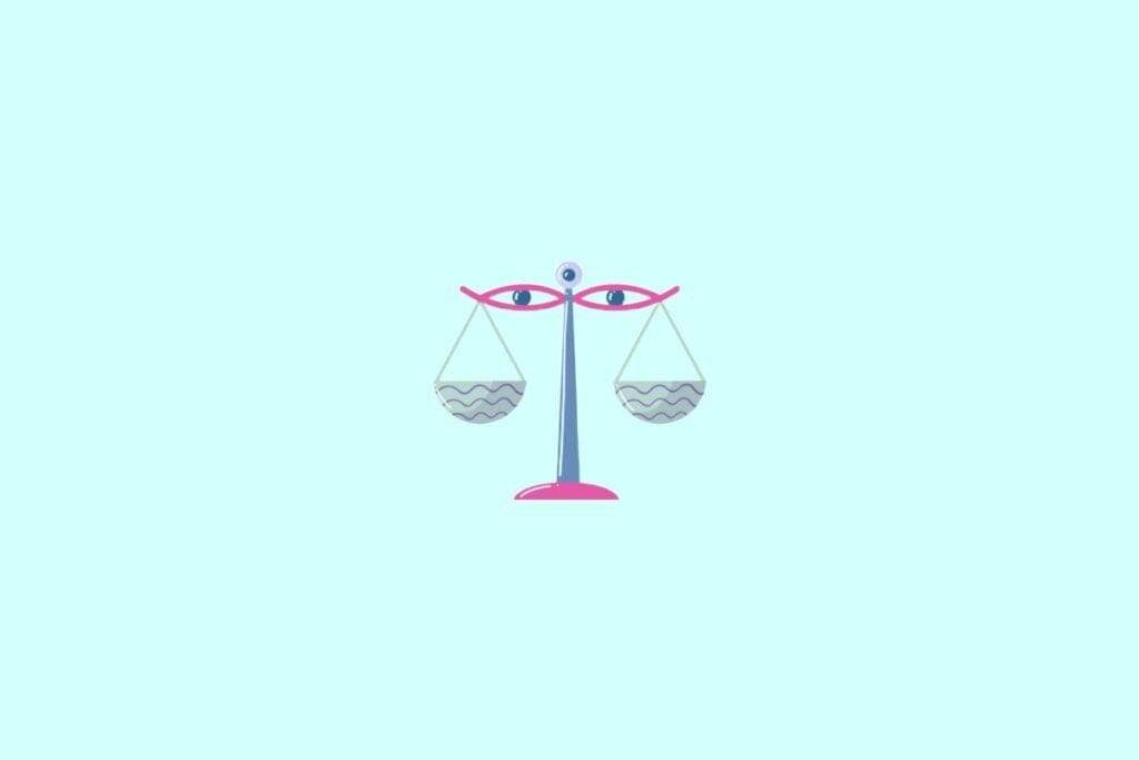 Ilustração do signo de libra em um fundo verde-claro