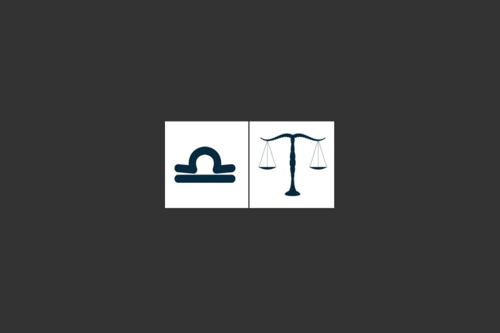 Ilustração do signo de libra em azul em um fundo preto