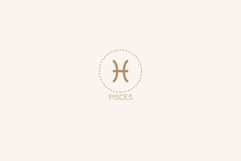 Ilustração do signo de peixes em um fundo bege