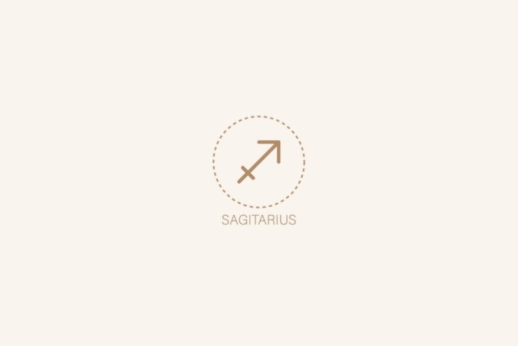 Ilustração do signo de sagitário em um fundo bege