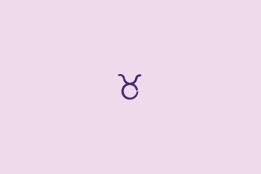 Ilustração do signo de touro em um fundo roxo