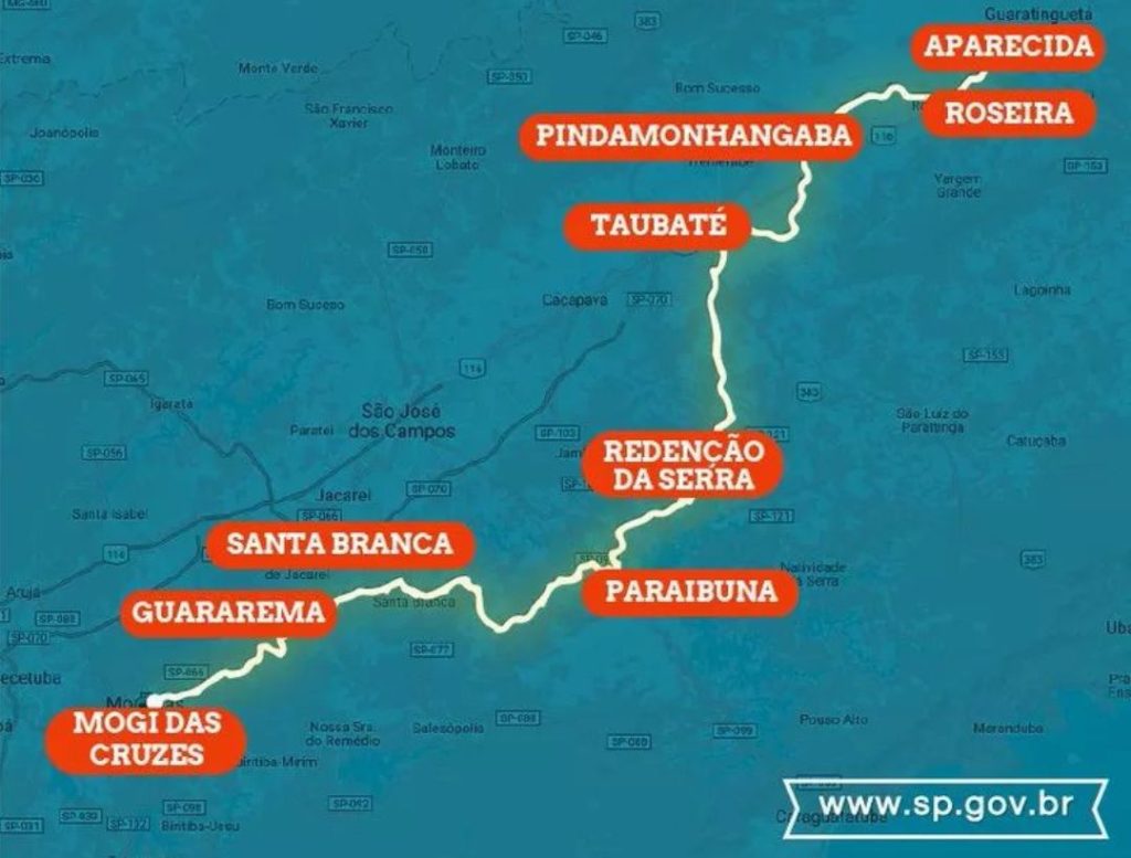 Rota da Luz: veja o percurso | Reprodução