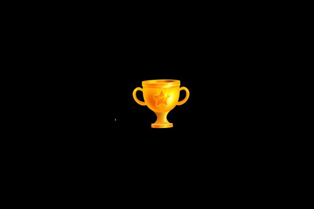 Ilustração de uma taça dourada em um fundo preto