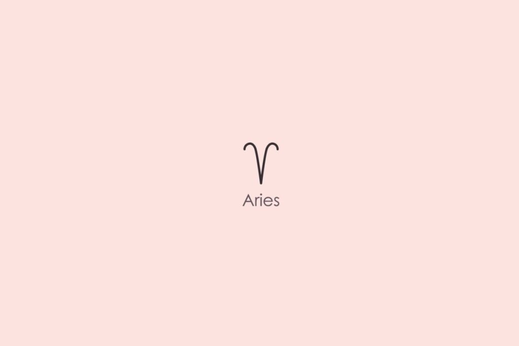 Ilustração do signo de áries em um fundo vermelho-claro