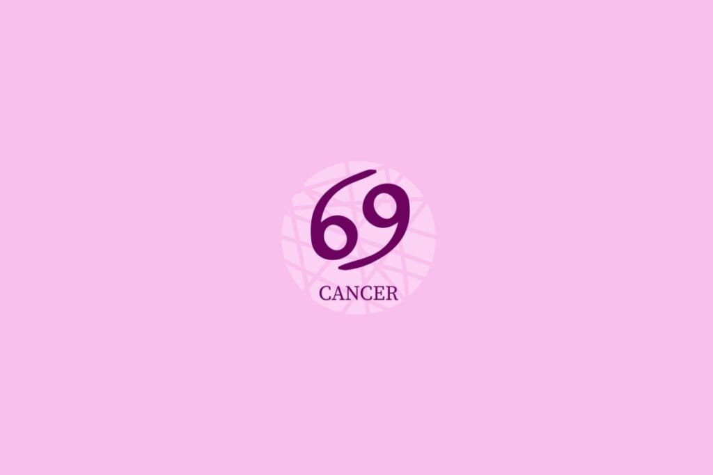 Ilustração do signo de câncer em um fundo roxo-claro
