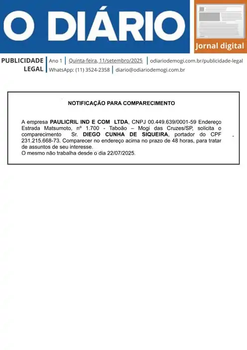 Quinta-feira, 11 de setembro de 2025