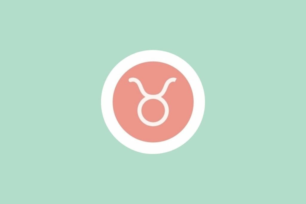 ilustração do símbolo do signo de touro em círculo rosa com borda branca em fundo verde
