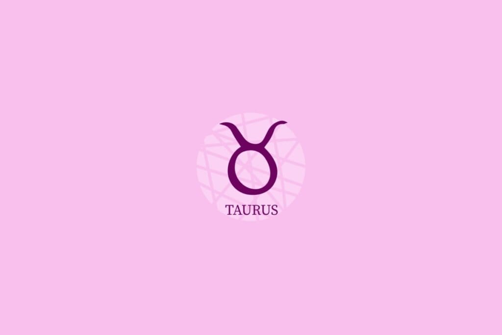 Ilustração do signo de touro em um fundo roxo-claro
