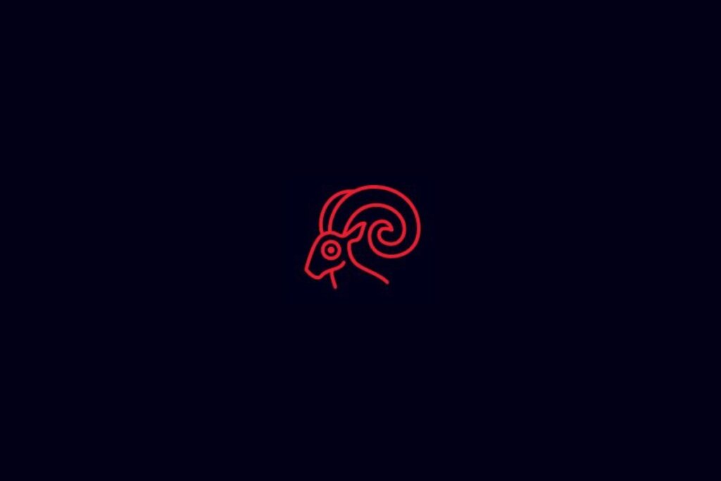 Ilustração do signo de Áries em um fundo azul