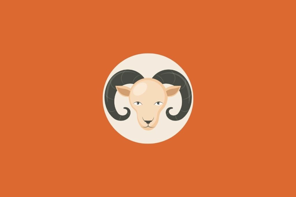 Ilustração de um carneiro em um fundo laranja