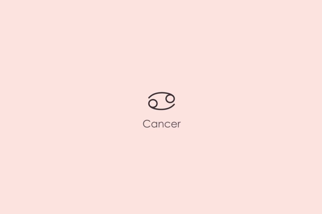 Ilustração do signo de câncer em um fundo rosa