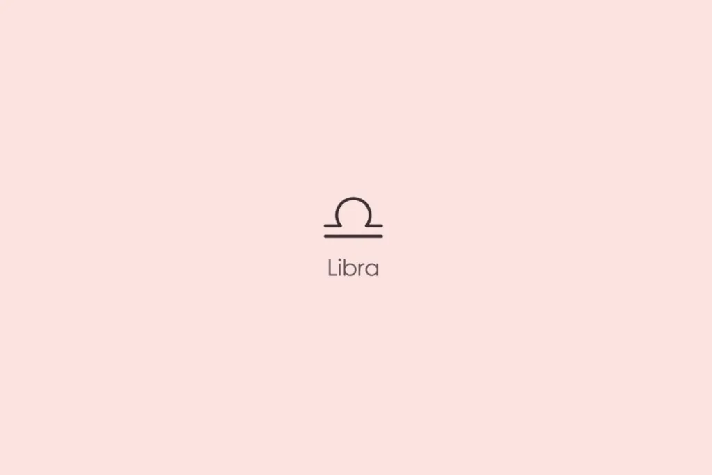 Ilustração do signo de libra em um fundo rosa