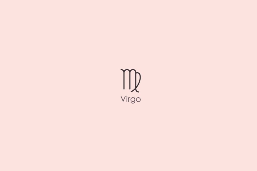 Ilustração do signo de virgem em um fundo rosa