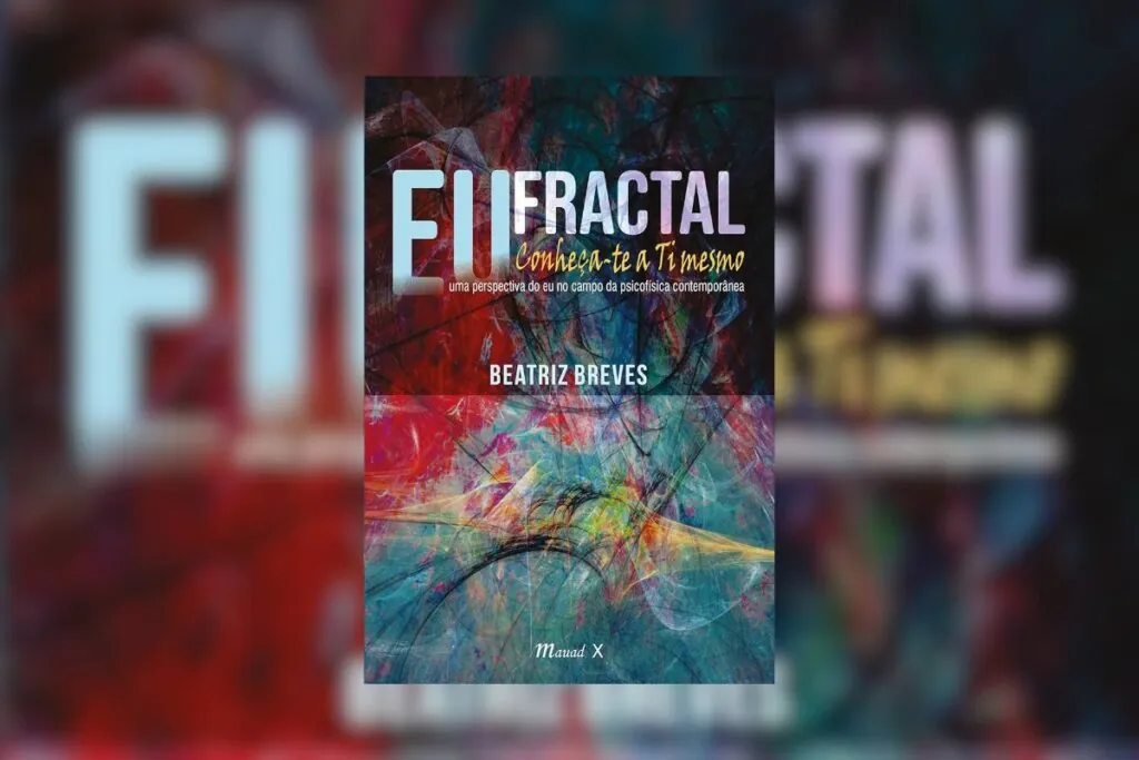 Capa do livro "Eu fractal – conheça-te a ti mesmo" com fundo colorido 
