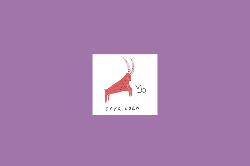 Ilustração de um carneiro dentro de um quadrado branco sobre um fundo roxo