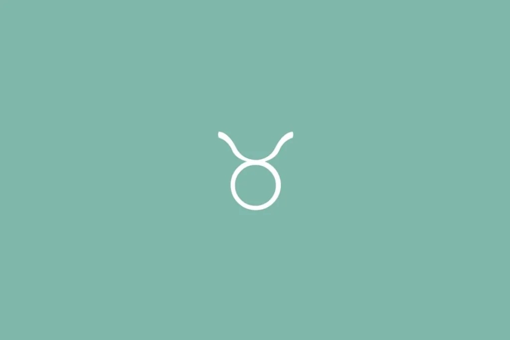 Ilustração do signo de Touro em branco em um fundo verde