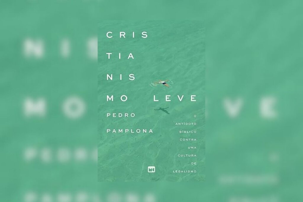 Capa do livro "Cristianismo leve" com o nome do livro em branco sobre um fundo verde-claro