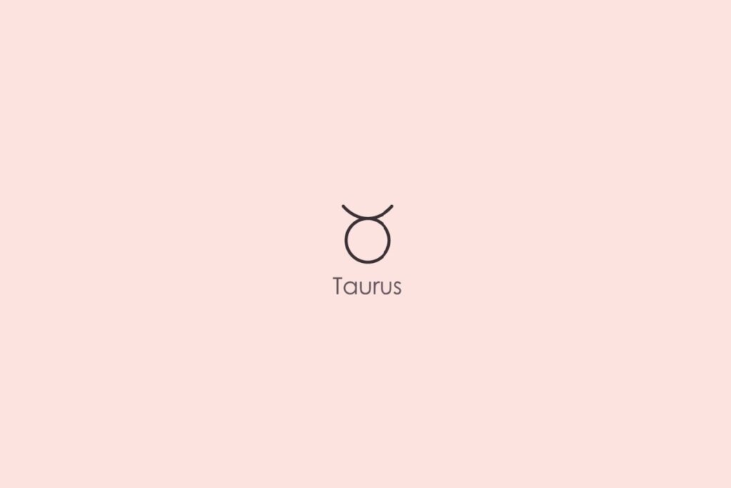 Ilustração do signo de touro em um fundo vermelho-claro