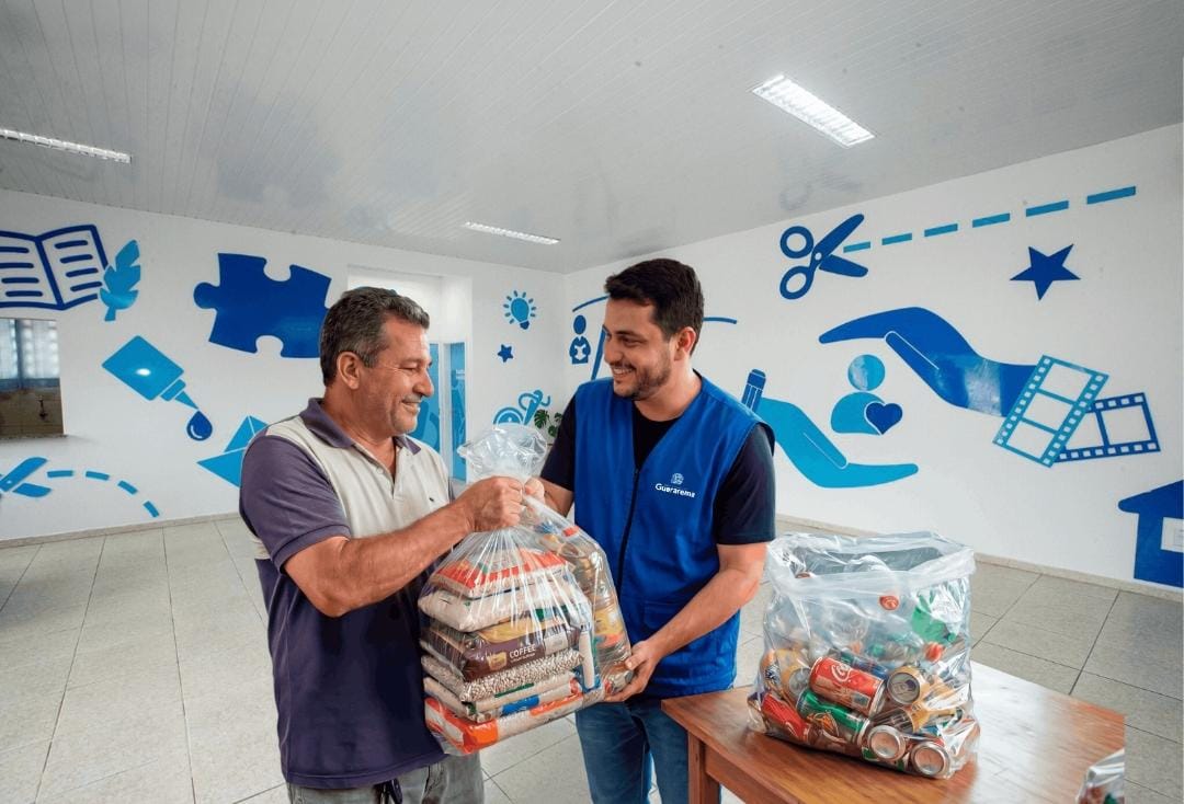 Moradores de Guararema podem trocar materiais recicláveis por cestas básicas