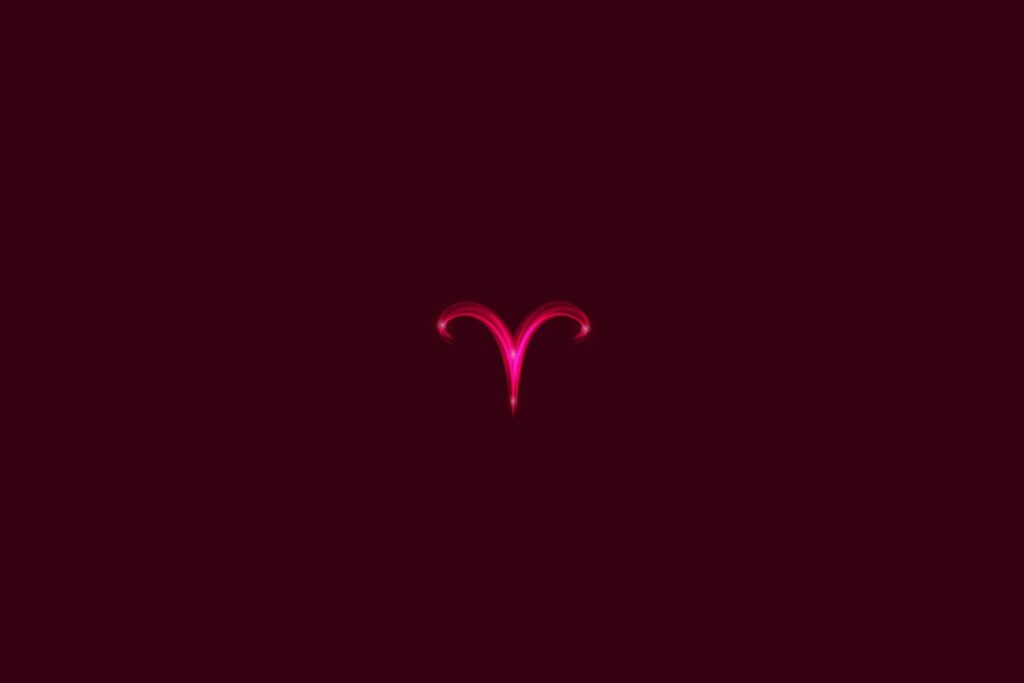 Ilustração do signo de áries em um fundo vermelho