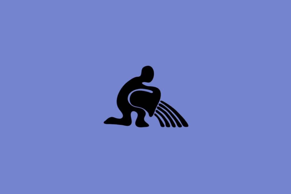 Ilustração do signo de Aquário com um homem ajoelhado despejando água de um jarro em um fundo azul