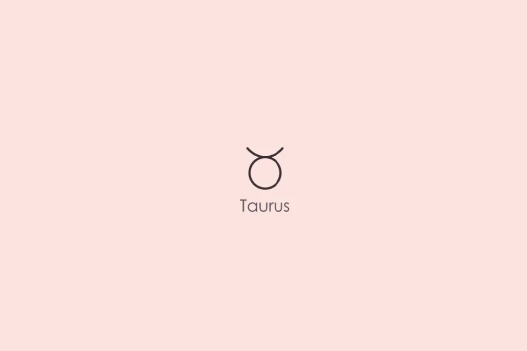 Ilustração do signo de touro em um fundo vermelho-claro