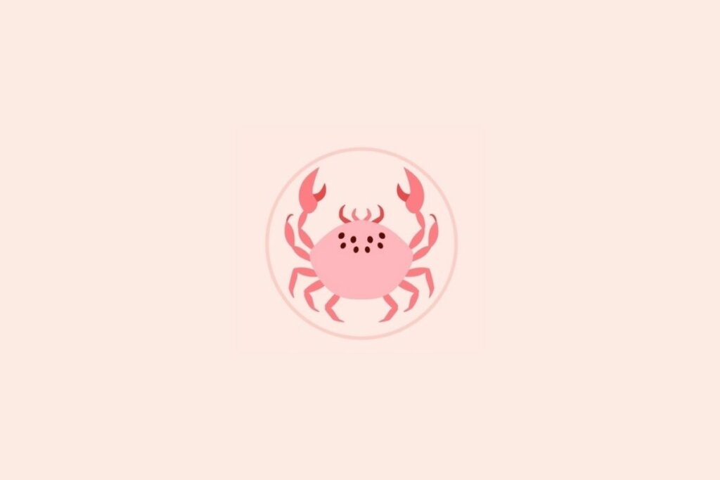 Ilustração do símbolo de câncer em um fundo rosa
