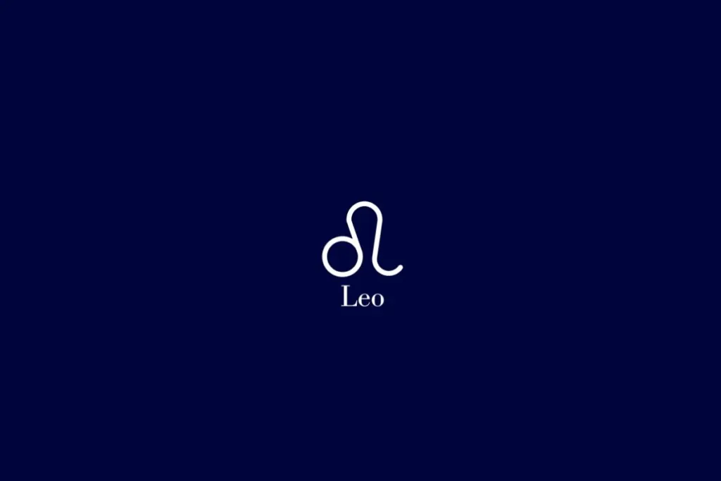 Ilustração do signo de leão em um fundo azul-escuro