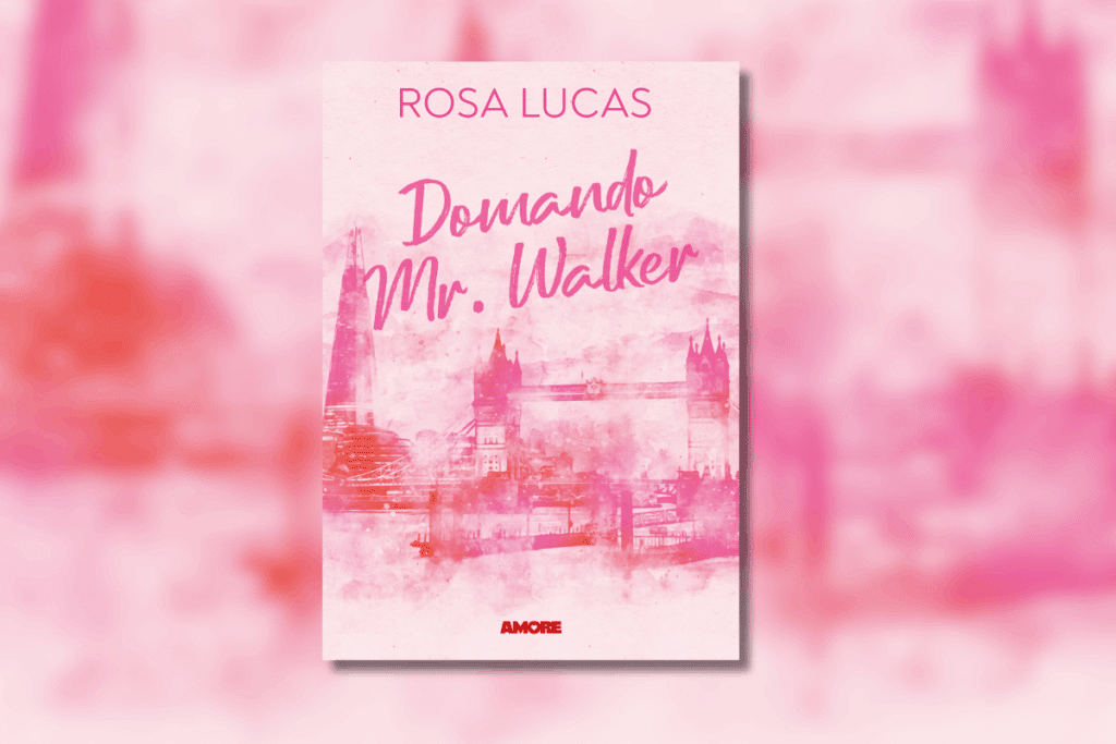 Capa do livro "Domando Mr. Walker", com a ilustração de um castelo em fundo rosa 