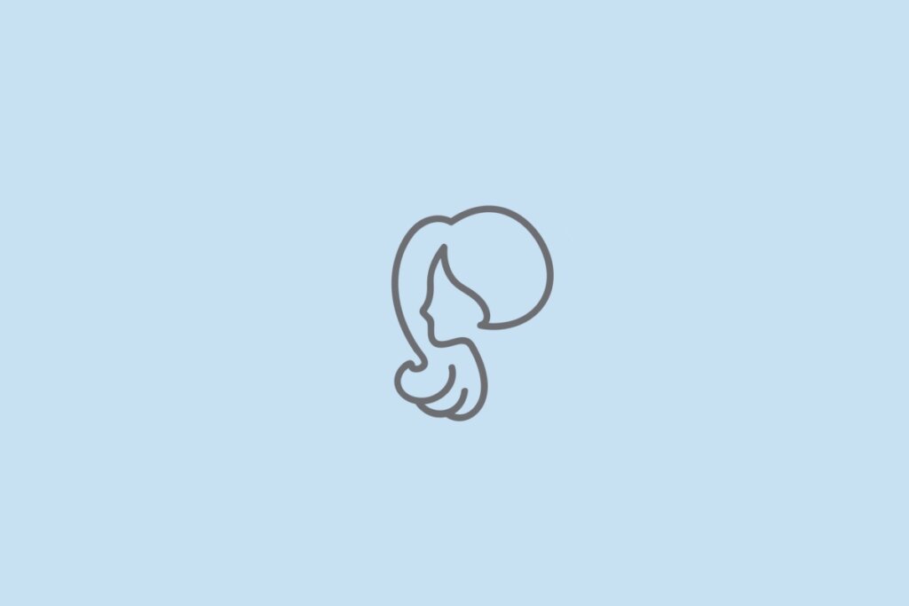 Ilustração do signo de Virgem representado por uma mulher em um fundo azul