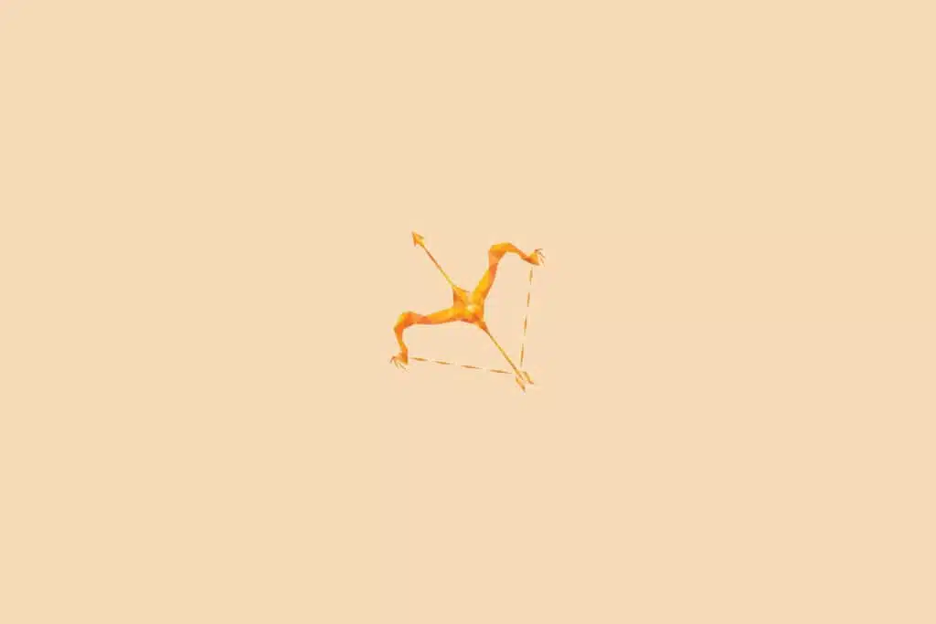 Ilustração do signo de sagitário, na cor laranja, centralizado em um fundo laranja-claro