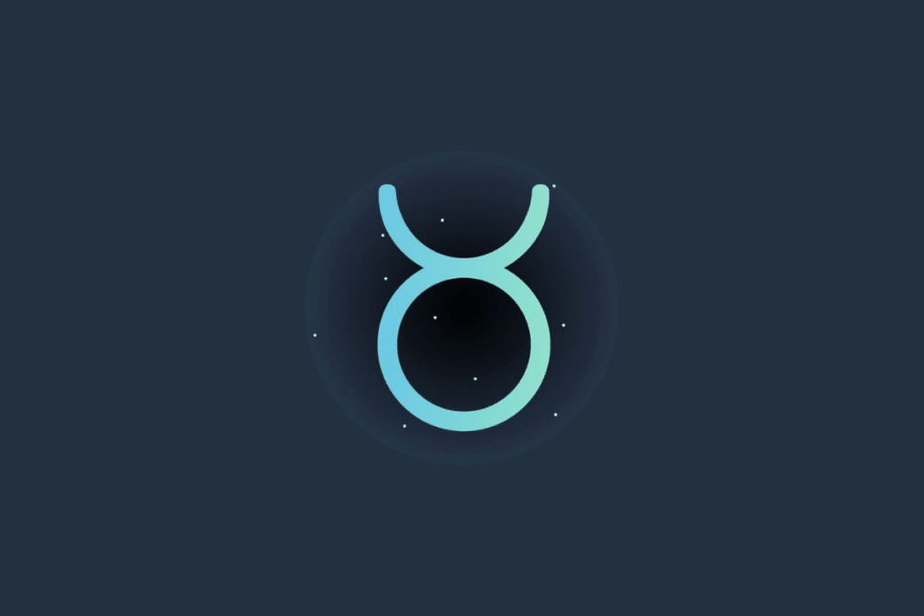 Ilustração do signo de touro, em verde-claro e cercado por estrelas, centralizado em fundo verde-escuro
