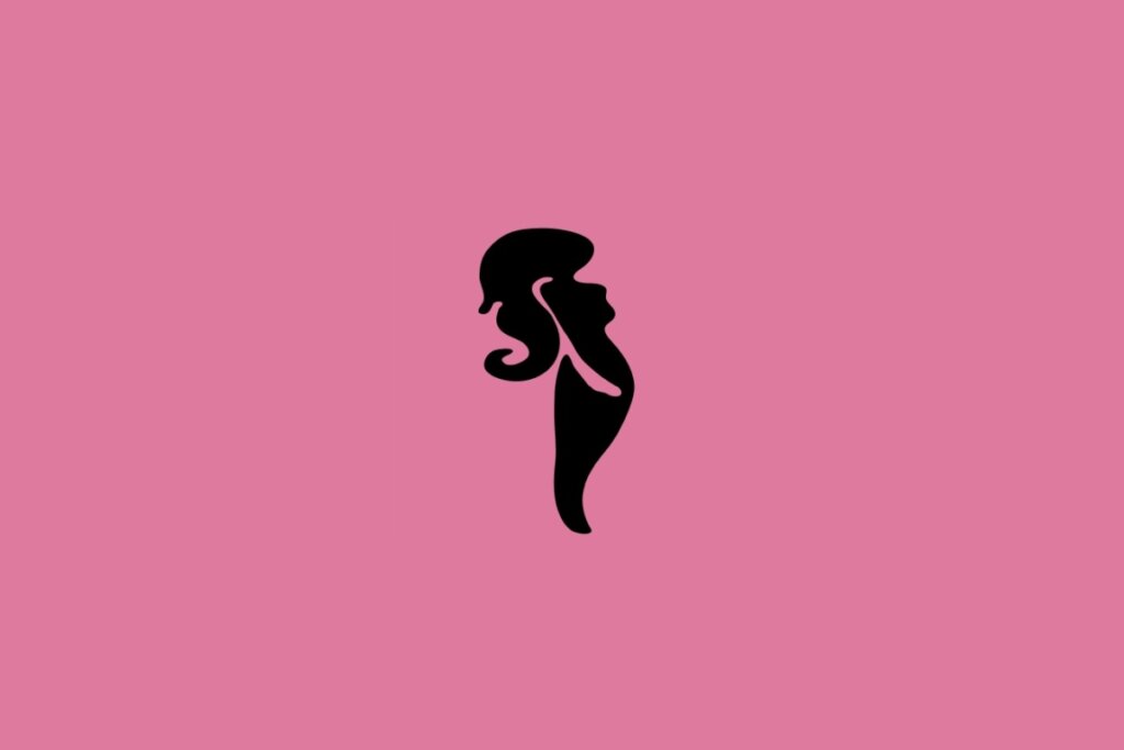 Ilustração do signo de Virgem com a silhueta de uma mulher de cabelos longos em um fundo lilás