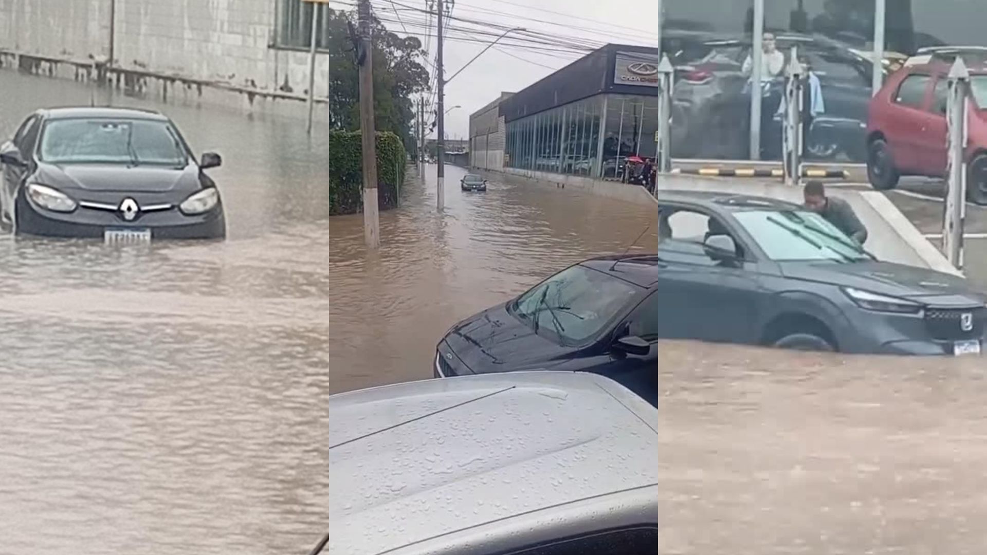 Vídeo: alagamento interdita avenida em Poá após madrugada de chuvas